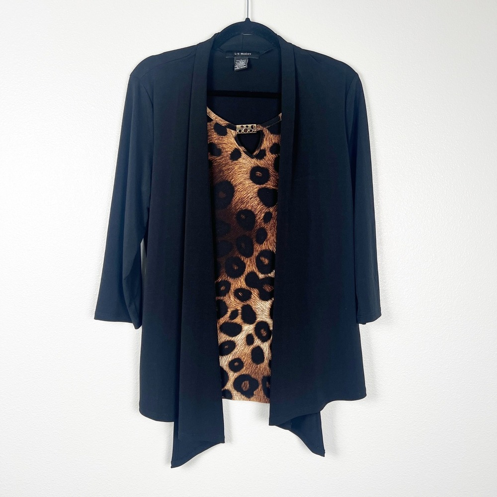 Liz McCoy Women's Blouse Animal Print Sz‎ L
